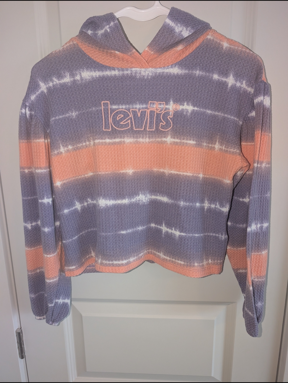 Levi's Tie-Dye Waffle Light Hoodie in Peach & Lavender